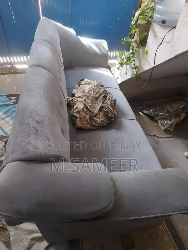 GREY CRUSH VELVET SOFA only 2 month use . Best condition