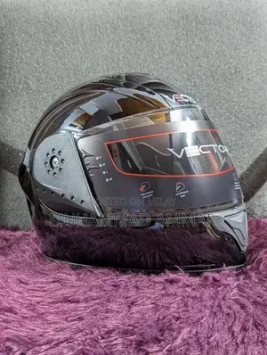 Photo - Vector Full Black Motorcycle Helmet - Modern Safety Design