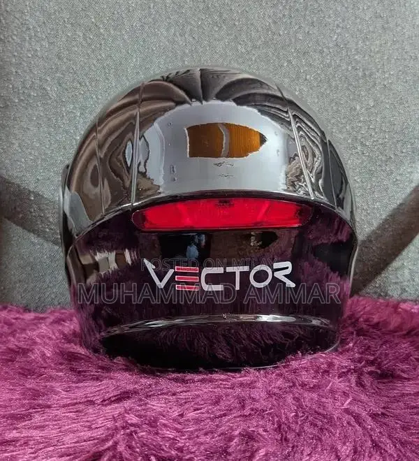 Vector Full Black Motorcycle Helmet - Modern Safety Design