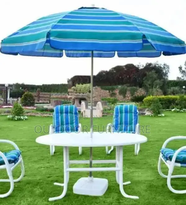 Outdoor Rattan Garden Furniture Set - Chairs, Tables, Umbrellas