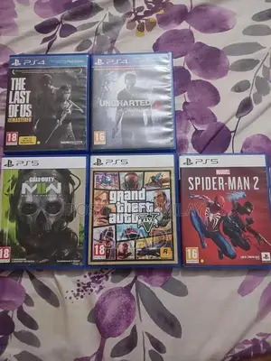 Photo - Gta 5 Ps5 and Ps4 games Uncharted 4 the Last Of Us Spiderman