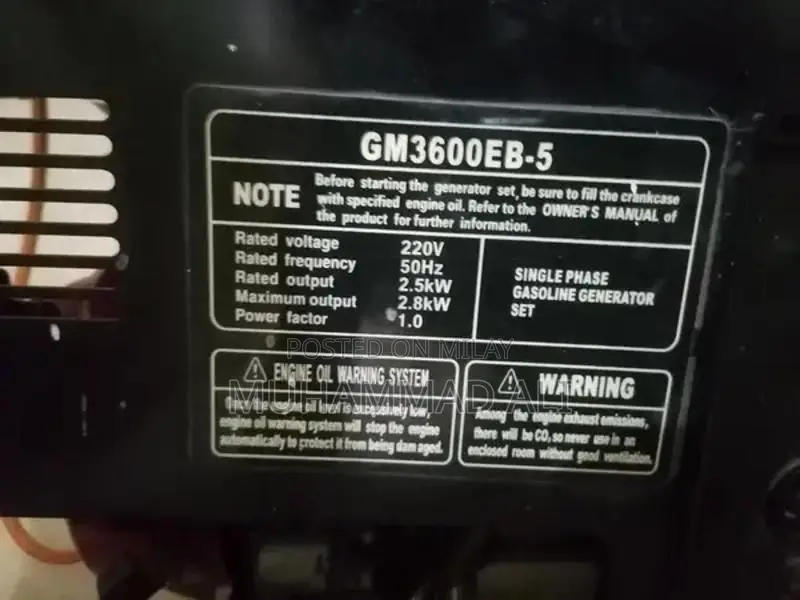 Greepas 3.5 kV Portable Generator - Self-Start Gas Powered