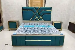 King Size Double Bed with Side Tables and Dresser