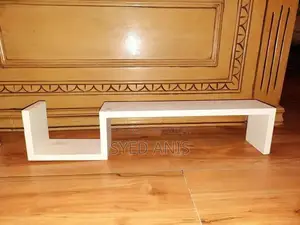 White Wooden Study Table with 2 Wall-Mounted Book Racks