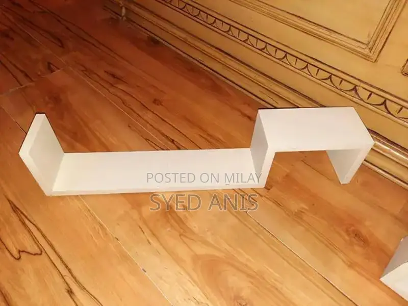 White Wooden Study Table with 2 Wall-Mounted Book Racks