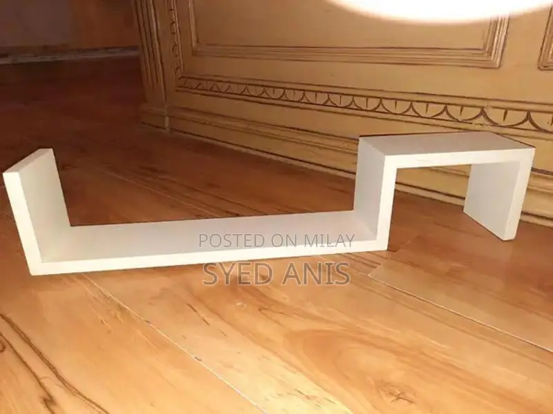 White Wooden Study Table with 2 Wall-Mounted Book Racks