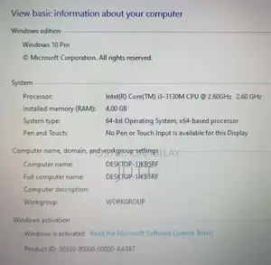 Intel Core i3 Laptop - Windows 10 Pro, 4GB RAM, 500GB Storage
