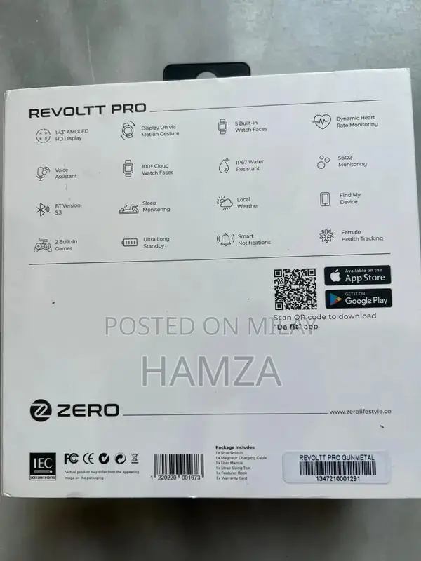 Zero Revoltt Pro Smart Fitness Watch - Excellent Condition