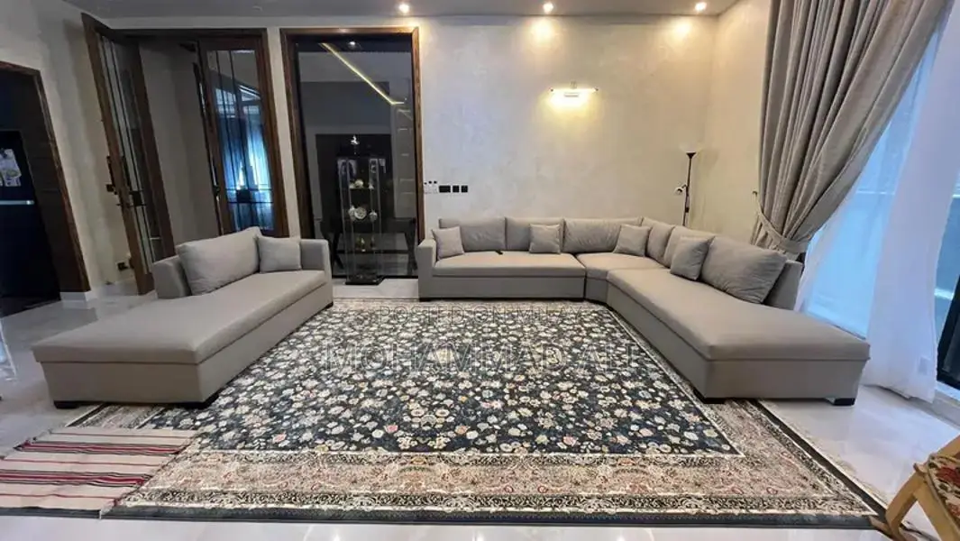 Large 11-Seater L-Shape Sectional Sofa in Light Gray