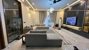 Large 11-Seater L-Shape Sectional Sofa in Light Gray