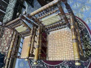 5 seater wooden Sofa Set and 2 side tables with free cushion