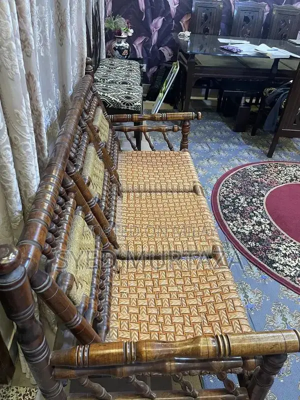 5 seater wooden Sofa Set and 2 side tables with free cushion