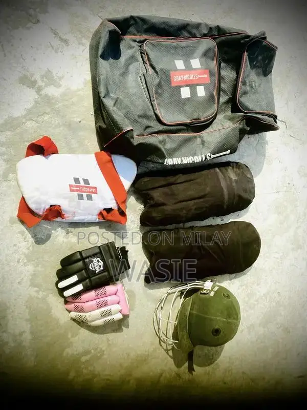 Cricket pads , gloves ,bag,thigh pad ,guard and helmet