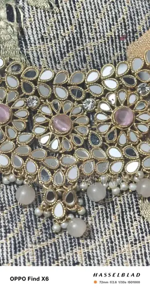 Kundan Bridal Artificial Jewelry Set - White and Pink Wedding Accessor