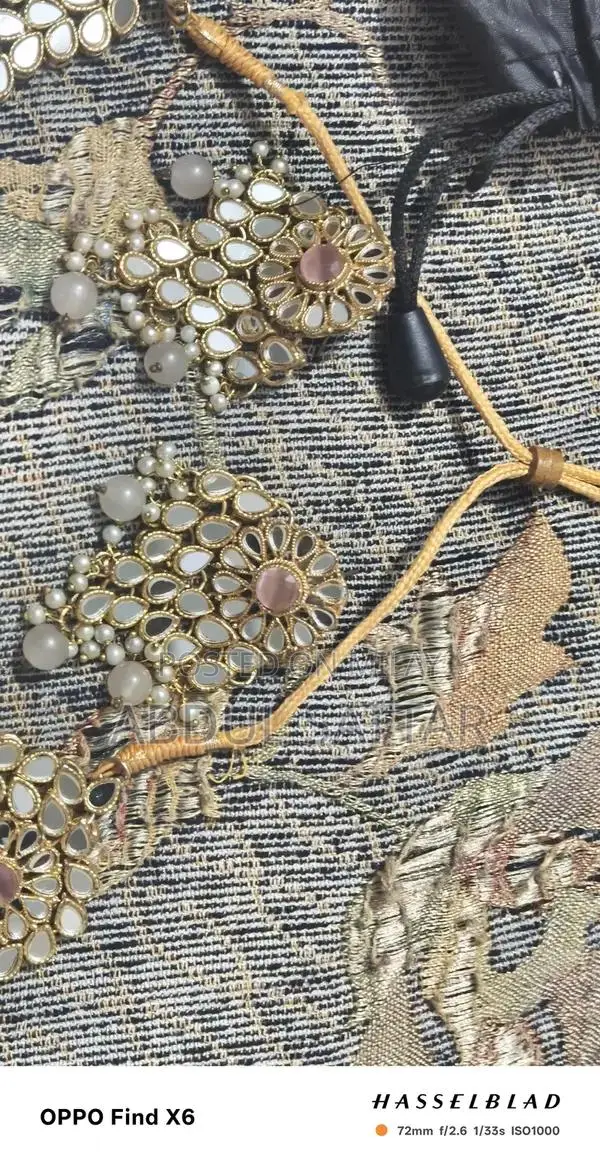 Kundan Bridal Artificial Jewelry Set - White and Pink Wedding Accessor