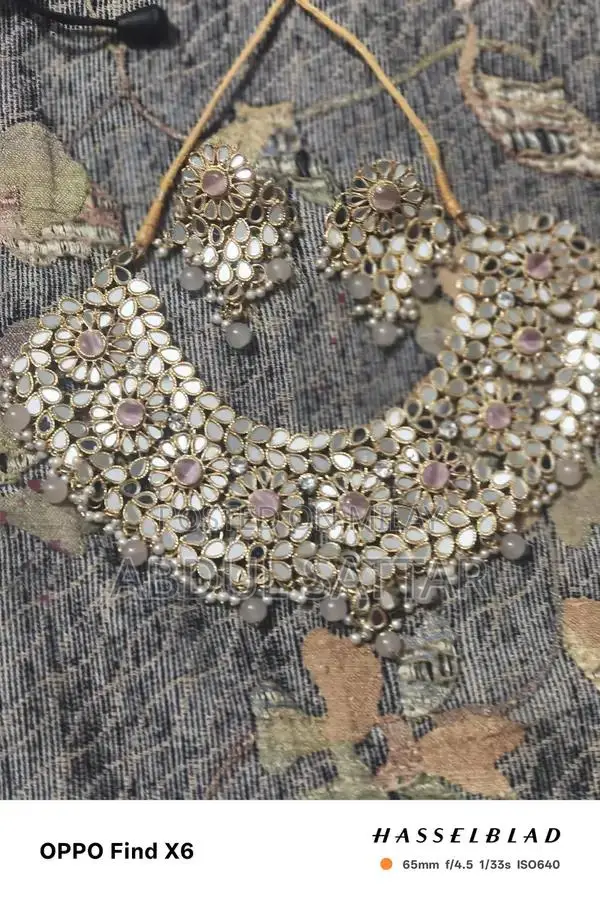 Kundan Bridal Artificial Jewelry Set - White and Pink Wedding Accessor