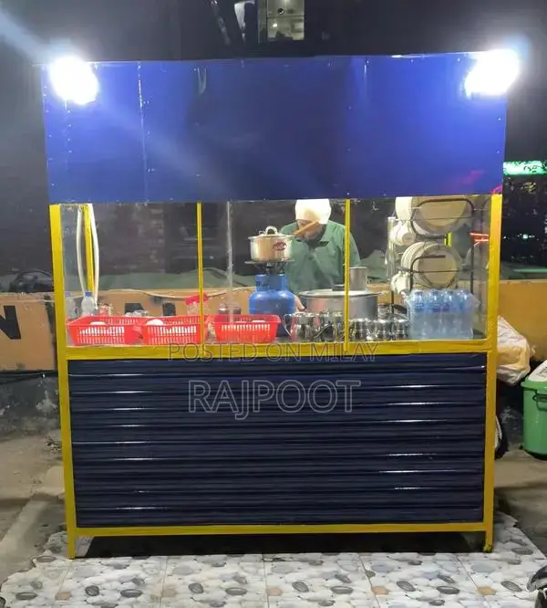 Mobile Food Stall with Storage and Lockable Doors