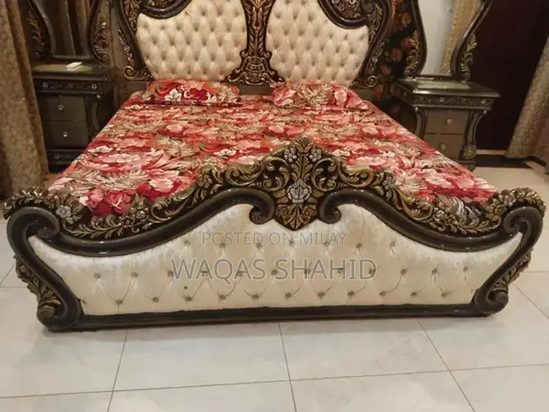 Chinyoti Style Wooden Bed Frame with Storage Box