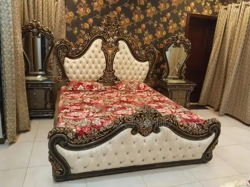 Chinyoti Style Wooden Bed Frame with Storage Box