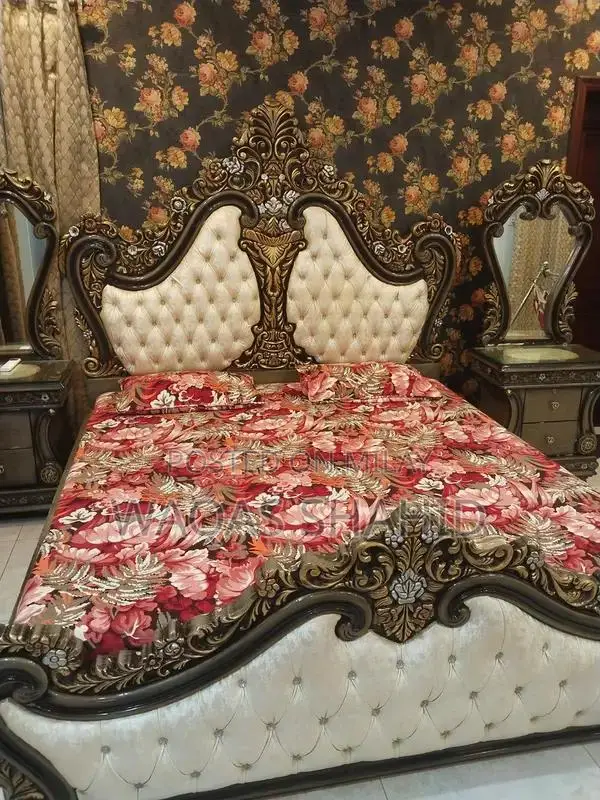 Chinyoti Style Wooden Bed Frame with Storage Box