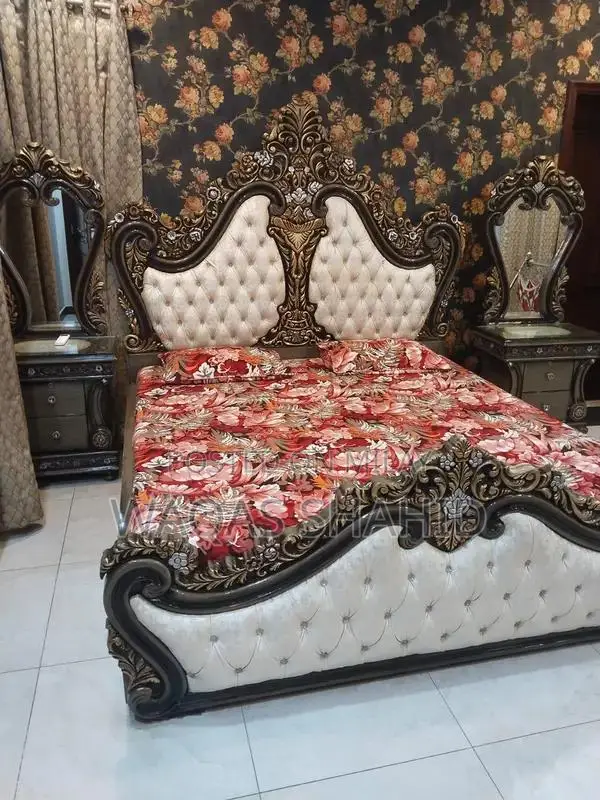 Chinyoti Style Wooden Bed Frame with Storage Box