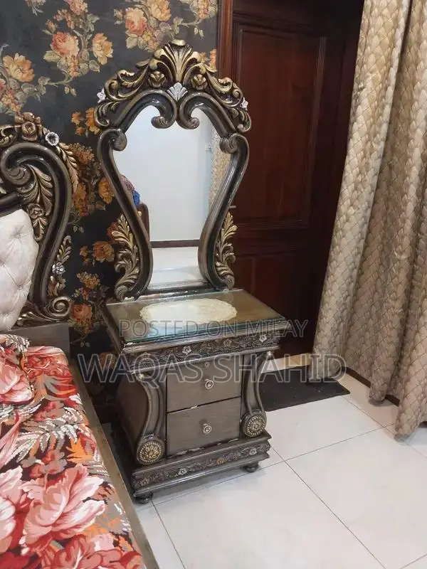 Chinyoti Style Wooden Bed Frame with Storage Box