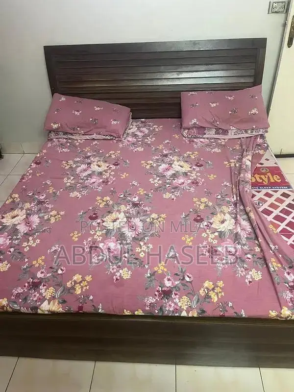 King Size Wooden Bed Frame with Mattress Included