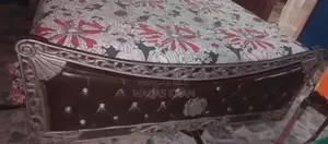 Black Double Bed with Two Side Tables