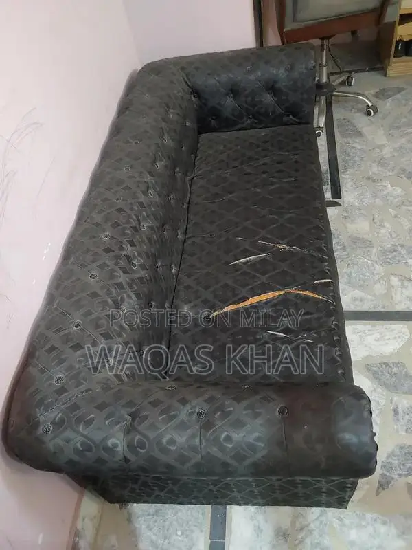 Black Double Bed with Two Side Tables