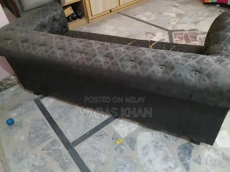 Black Double Bed with Two Side Tables