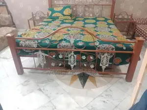 King Size Metal Bed Frame with Matching Side Tables and Mattress