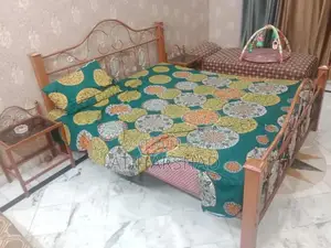 King Size Metal Bed Frame with Matching Side Tables and Mattress