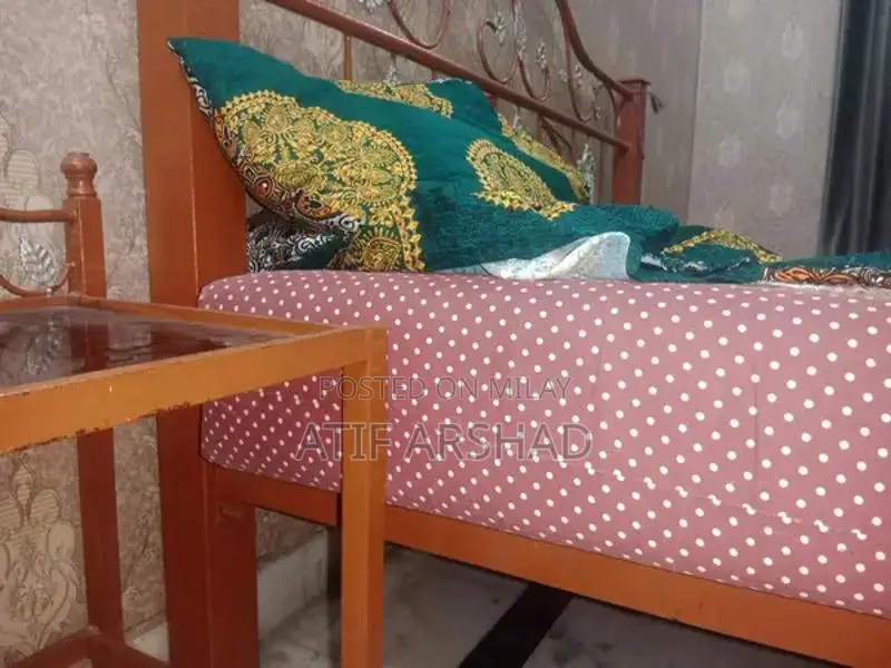 King Size Metal Bed Frame with Matching Side Tables and Mattress