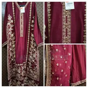 Embroidered Luxury Pret Three-Piece Formal Wear Set