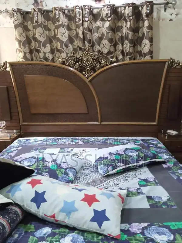 Wooden Bedroom Furniture Set - Almari, Dressing Table, Bed Frame