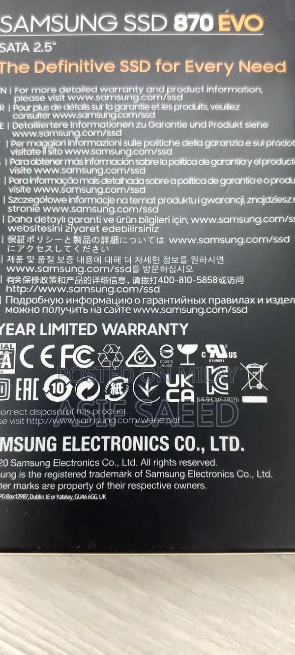 Samsung EVO 870 2.5-inch SSD Storage Drive