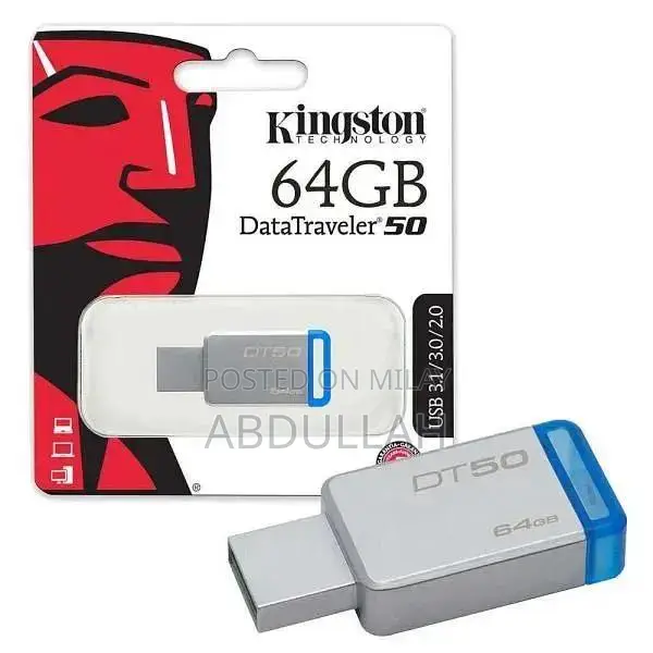 Kingston DT50 Metal USB Flash Drive 64GB High-Speed Storage