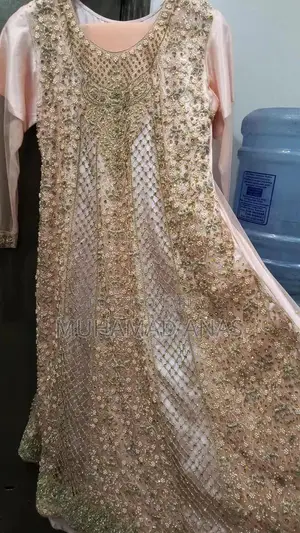 Elegant Bridal Maxi Dress with Tail Work - Special Occasion Gown