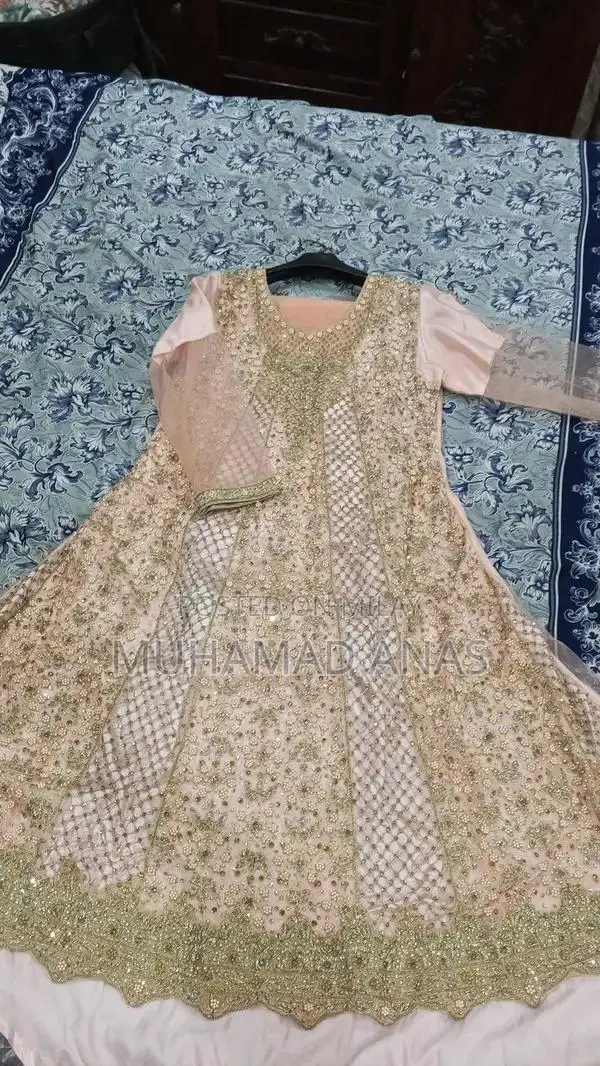 Elegant Bridal Maxi Dress with Tail Work - Special Occasion Gown