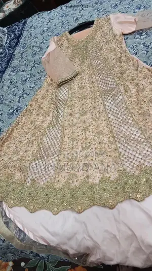 Elegant Bridal Maxi Dress with Tail Work - Special Occasion Gown