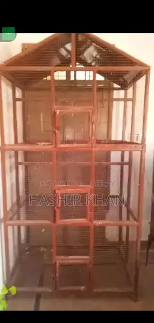 Large Iron Pet Cage with Multiple Sections