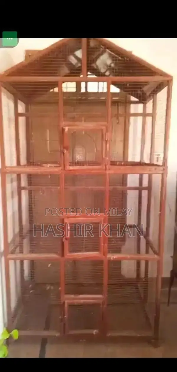 Large Iron Pet Cage with Multiple Sections