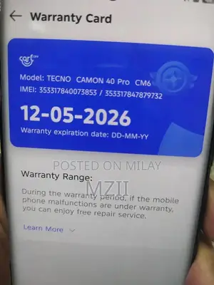 Camon 40 Pro Smartphone Complete Package with Warranty