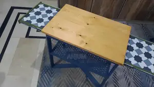 Modern Coffee Table with Tile Floor and CNC Iron Tray Design