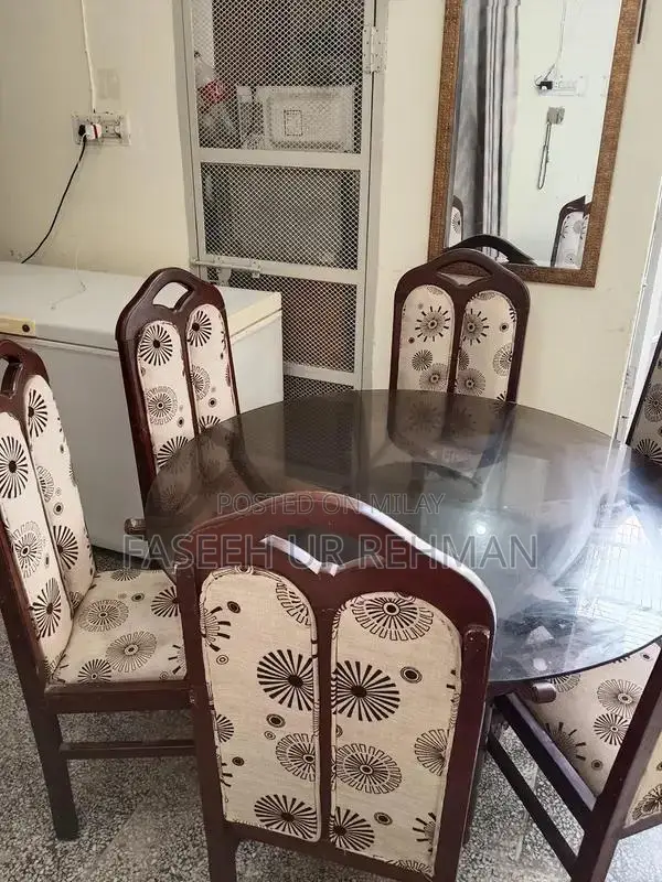 Elegant 6-Seater Wooden Dining Table with Matching Chairs