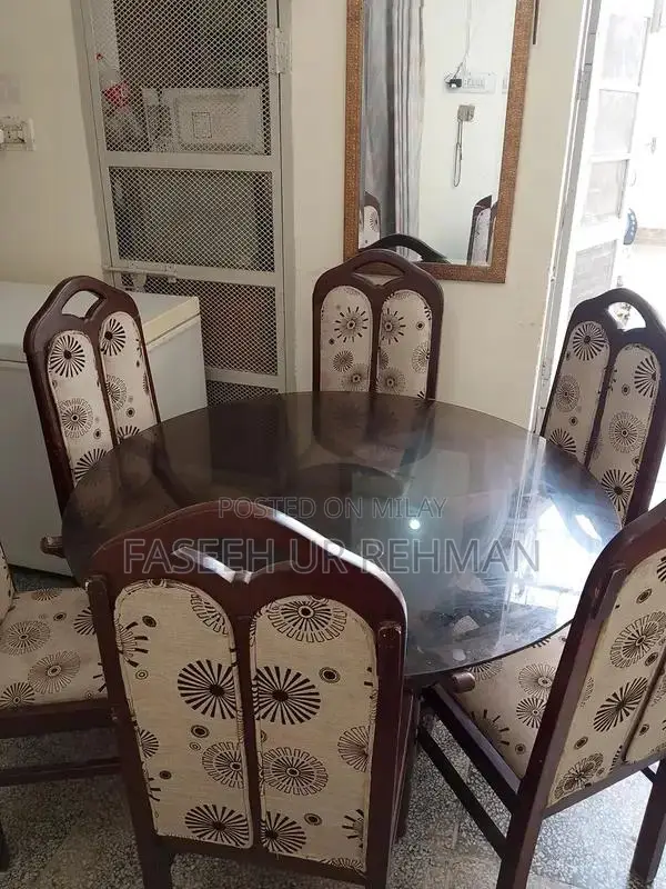 Elegant 6-Seater Wooden Dining Table with Matching Chairs
