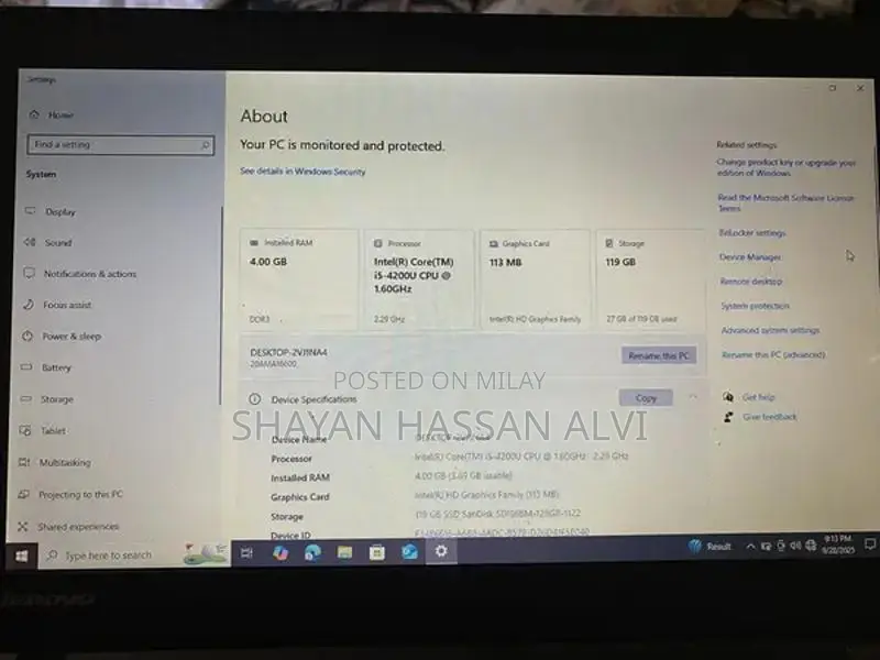 Intel Core i5 4th Gen Laptop with 4GB RAM
