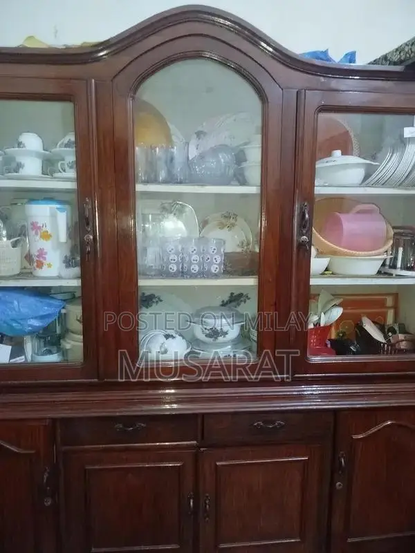 Elegant Wooden Display Cabinet with Glass Doors