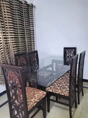 Dining Table with 6 Chairs - Solid Wood Furniture Set