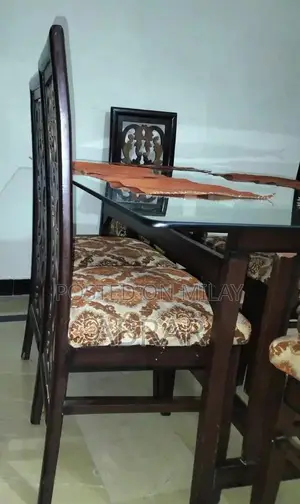 Dining Table with 6 Chairs - Solid Wood Furniture Set